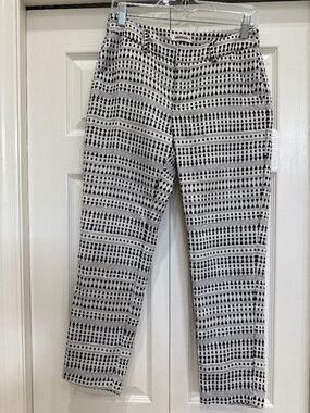 Merona work pants, black and white print, size 2